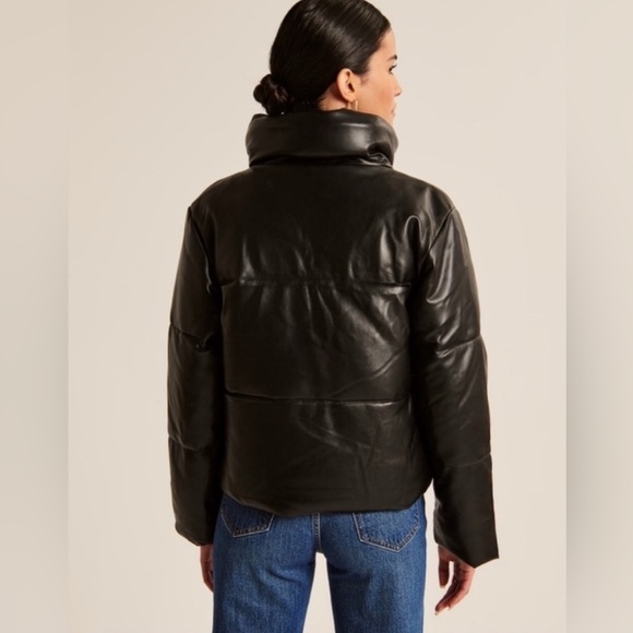 Abercrombie & Fitch | Vegan Leather Puffer Jacket - Picture 2 of 6
